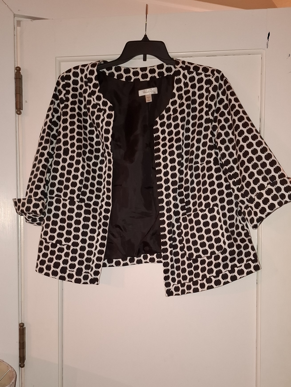 Dress Barn Black & White Open Front Jacket Sz 1X